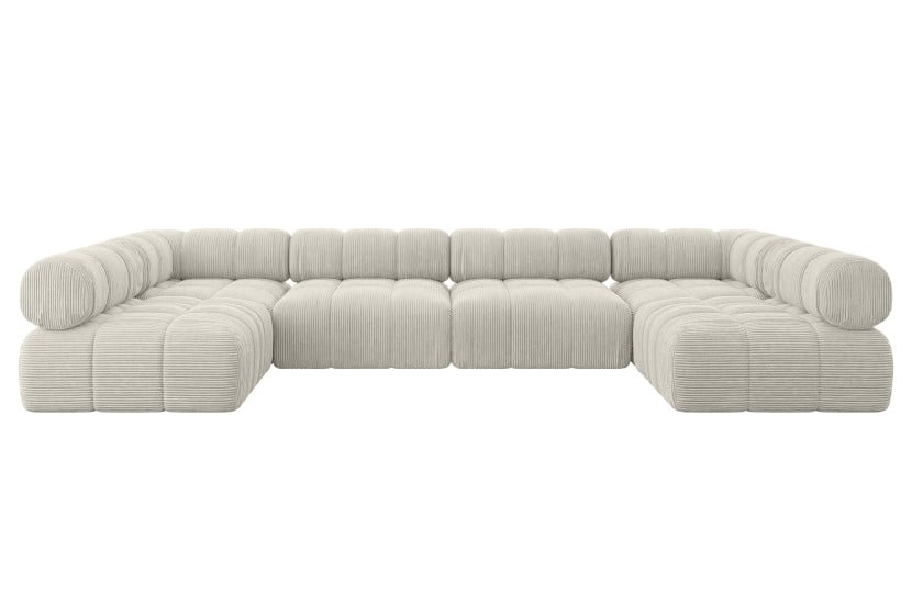 Narożnik uniwersalny modułowy GARVO-U2 380x190x70 cm Kremowy 684393