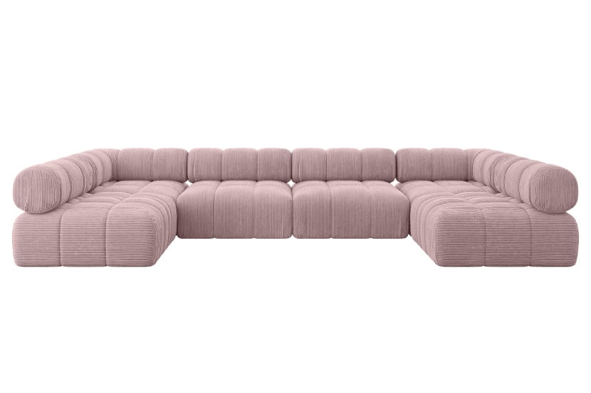 Narożnik uniwersalny modułowy GARVO-U2 380x190x70 cm Różowy 684321