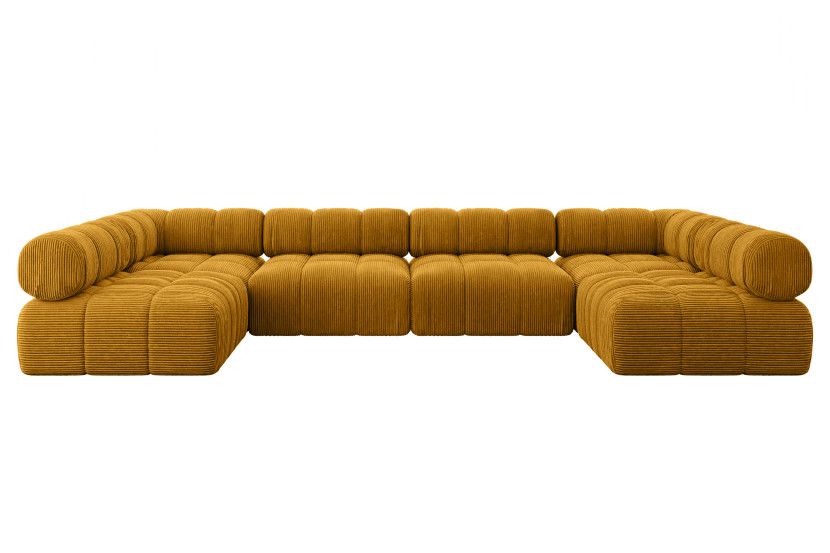 Narożnik uniwersalny modułowy GARVO-U2 380x190x70 cm Żółty 684282