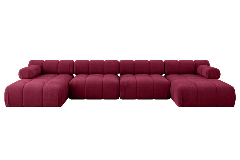 Narożnik uniwersalny modułowy TESSO-U2 380x160x70 cm Bordowy 684585