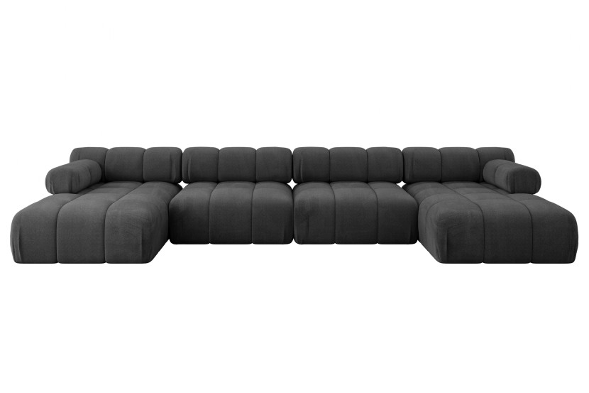 Narożnik uniwersalny modułowy TESSO-U2 380x160x70 cm Czarny 684613