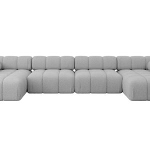 Narożnik uniwersalny modułowy TESSO-U2 380x160x70 cm Jasny szary 684616 Narożnik uniwersalny modułowy TESSO-U2 380x160x70 cm Jasny szary 684616