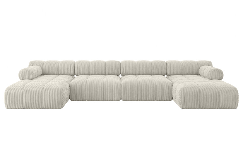 Narożnik uniwersalny modułowy TESSO-U2 380x160x70 cm Kremowy 684515
