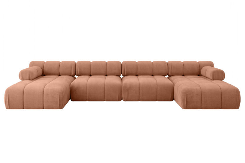 Narożnik uniwersalny modułowy TESSO-U2 380x160x70 cm Morelowy 684523