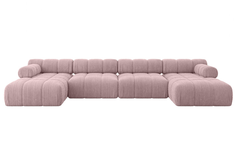 Narożnik uniwersalny modułowy TESSO-U2 380x160x70 cm Różowy 684603