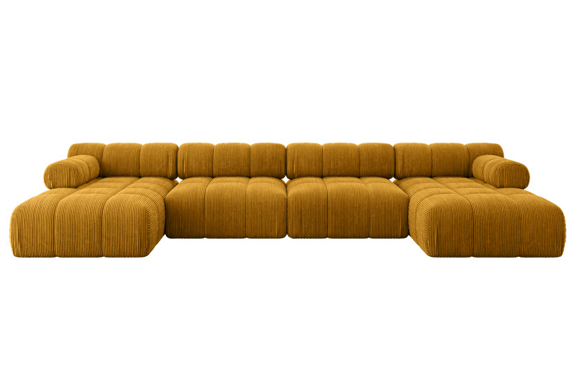 Narożnik uniwersalny modułowy TESSO-U2 380x160x70 cm Żółty 684619