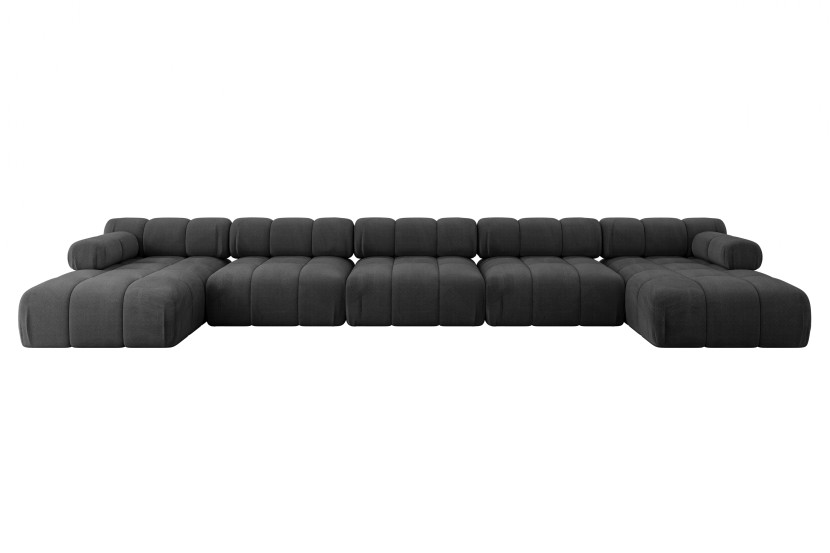 Narożnik uniwersalny modułowy TESSO-U3 475x160x70 cm Czarny 684581