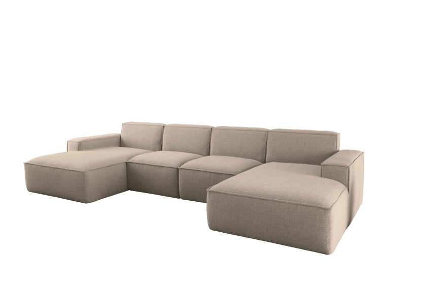 Narożnik uniwersalny w kształcie U, do salonu, Siena Artico, beżowy 915458