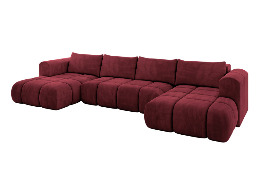 Narożnik uniwersalny z funkcją spania CLOUD-U 405x185x90 cm Bordowy 725137