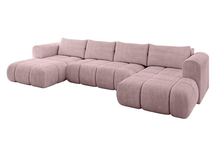 Narożnik uniwersalny z funkcją spania CLOUD-U 405x185x90 cm Różowy 725141