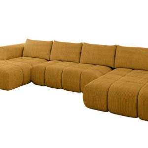Narożnik uniwersalny z funkcją spania CLOUD-U 405x185x90 cm Żółty 725160 Narożnik uniwersalny z funkcją spania CLOUD-U 405x185x90 cm Żółty 725160