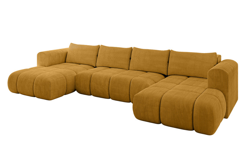 Narożnik uniwersalny z funkcją spania CLOUD-U 405x185x90 cm Żółty 725160