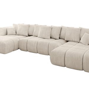 Narożnik uniwersalny z funkcją spania CLOUD-U-v1 405x185x90 cm Beżowy 725073 Narożnik uniwersalny z funkcją spania CLOUD-U-v1 405x185x90 cm Beżowy 725073