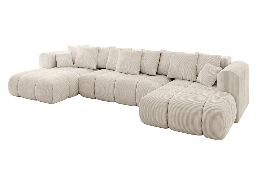 Narożnik uniwersalny z funkcją spania CLOUD-U-v1 405x185x90 cm Beżowy 725073