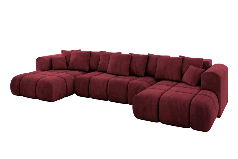 Narożnik uniwersalny z funkcją spania CLOUD-U-v1 405x185x90 cm Bordowy 725115