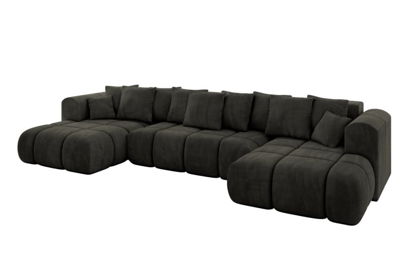 Narożnik uniwersalny z funkcją spania CLOUD-U-v1 405x185x90 cm Czarny 725128
