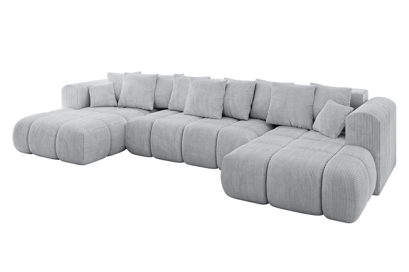 Narożnik uniwersalny z funkcją spania CLOUD-U-v1 405x185x90 cm Szary 726610