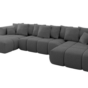 Narożnik uniwersalny z funkcją spania CLOUD-U-v1 405x185x90 cm Szary 725177 Narożnik uniwersalny z funkcją spania CLOUD-U-v1 405x185x90 cm Szary 725177