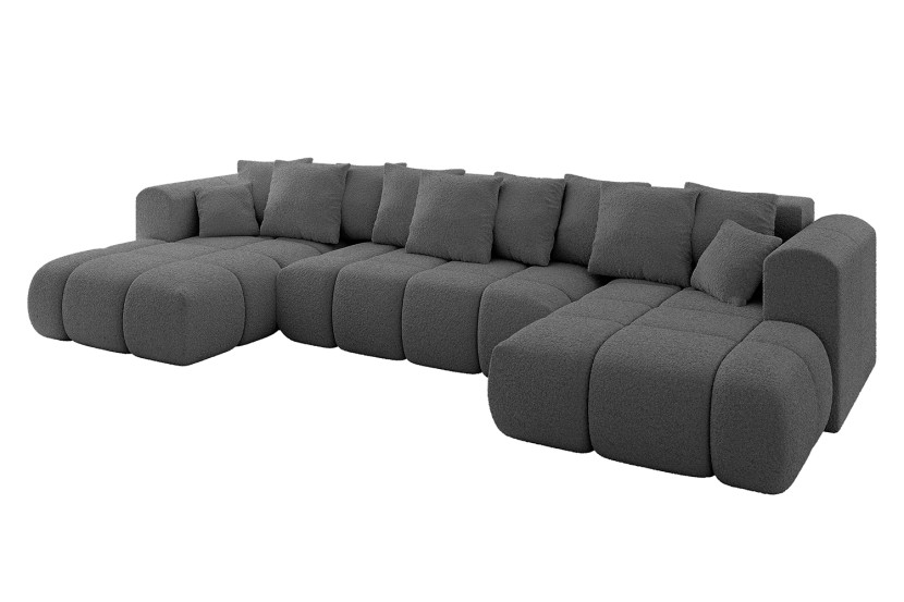 Narożnik uniwersalny z funkcją spania CLOUD-U-v1 405x185x90 cm Szary 725177