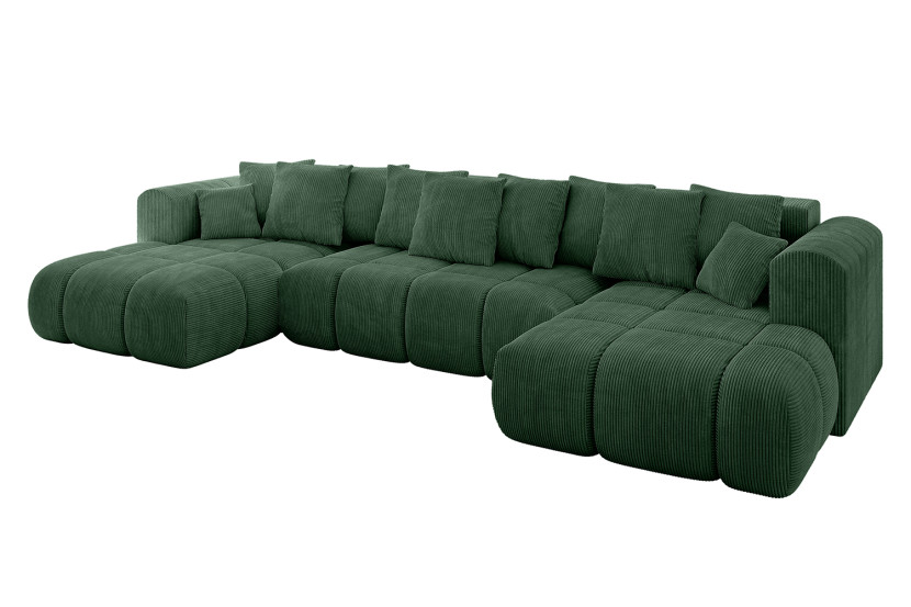 Narożnik uniwersalny z funkcją spania CLOUD-U-v1 405x185x90 cm Zielony 726594