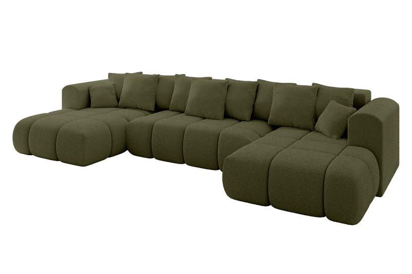 Narożnik uniwersalny z funkcją spania CLOUD-U-v1 405x185x90 cm Zielony 725162