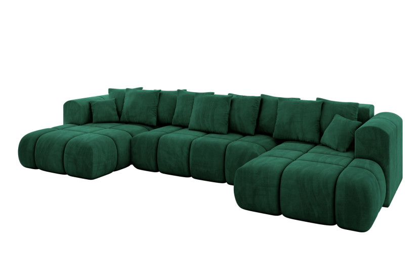 Narożnik uniwersalny z funkcją spania CLOUD-U-v1 405x185x90cm Ciemnozielony 725179
