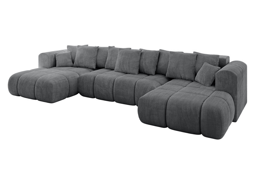 Narożnik uniwersalny z funkcją spania CLOUD-U-v1 405x185x90cm Ciemny szary 726620