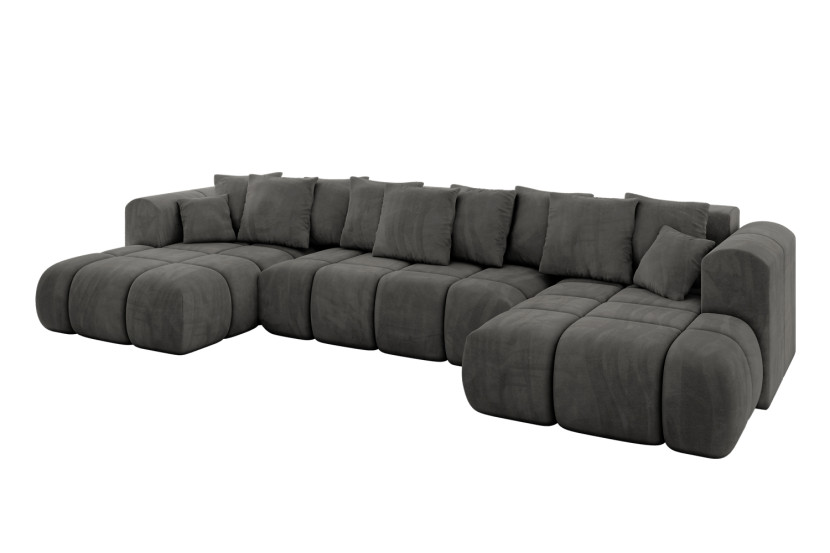 Narożnik uniwersalny z funkcją spania CLOUD-U-v1 405x185x90cm Ciemny szary 725083