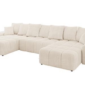 Narożnik uniwersalny z funkcją spania ENIL-U – 401x189x68 cm Beżowy 726597 Narożnik uniwersalny z funkcją spania ENIL-U – 401x189x68 cm Beżowy 726597