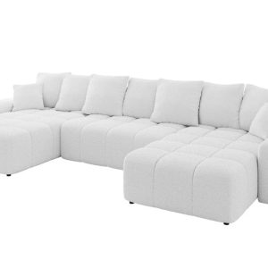 Narożnik uniwersalny z funkcją spania ENIL-U – 401x189x68 cm Biały 725176 Narożnik uniwersalny z funkcją spania ENIL-U – 401x189x68 cm Biały 725176