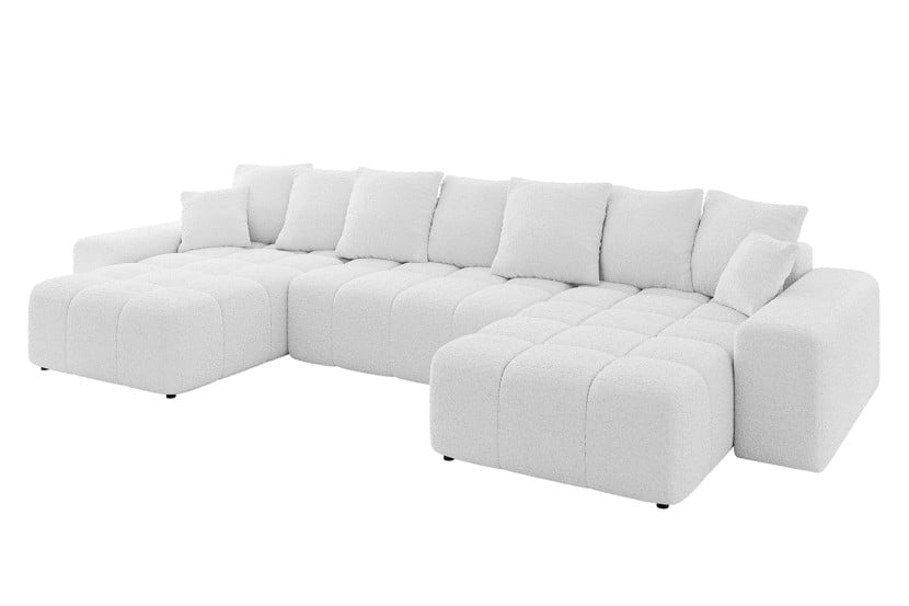 Narożnik uniwersalny z funkcją spania ENIL-U - 401x189x68 cm Biały 725176
