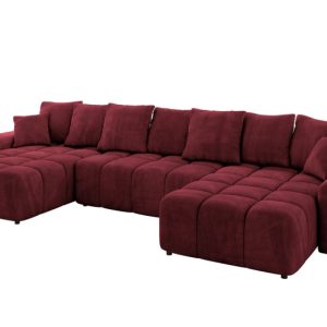 Narożnik uniwersalny z funkcją spania ENIL-U – 401x189x68 cm Bordowy 725186 Narożnik uniwersalny z funkcją spania ENIL-U – 401x189x68 cm Bordowy 725186