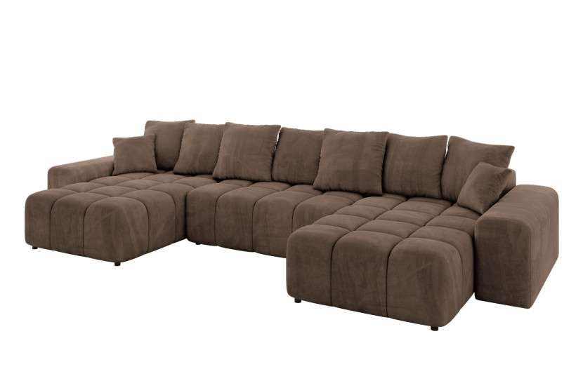 Narożnik uniwersalny z funkcją spania ENIL-U - 401x189x68 cm Brązowy 725165