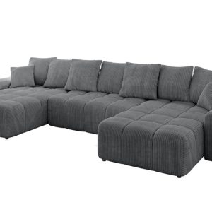 Narożnik uniwersalny z funkcją spania ENIL-U 401x189x68 cm Ciemny szary 726613 Narożnik uniwersalny z funkcją spania ENIL-U 401x189x68 cm Ciemny szary 726613