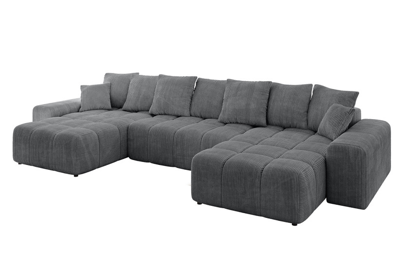 Narożnik uniwersalny z funkcją spania ENIL-U 401x189x68 cm Ciemny szary 726613