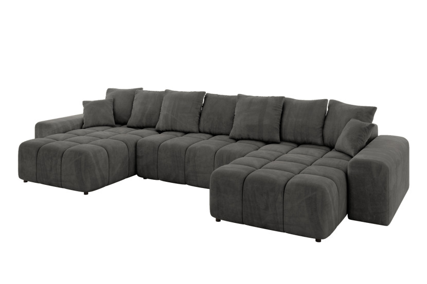 Narożnik uniwersalny z funkcją spania ENIL-U - 401x189x68 cm Ciemny szary 725189