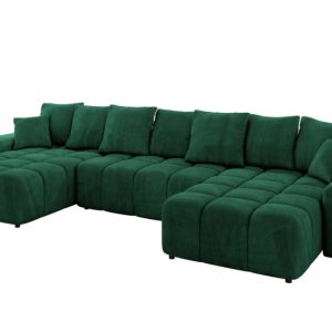 Narożnik uniwersalny z funkcją spania ENIL-U – 401x189x68 cm Ciemny zielony 725142 Narożnik uniwersalny z funkcją spania ENIL-U – 401x189x68 cm Ciemny zielony 725142