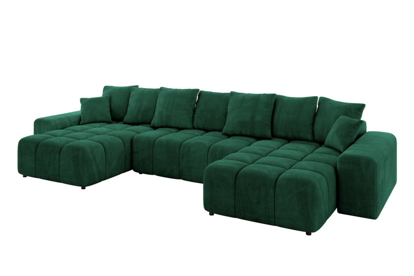 Narożnik uniwersalny z funkcją spania ENIL-U - 401x189x68 cm Ciemny zielony 725142