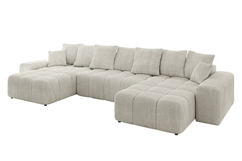 Narożnik uniwersalny z funkcją spania ENIL-U - 401x189x68 cm Kremowy 726611