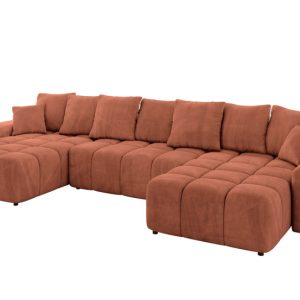 Narożnik uniwersalny z funkcją spania ENIL-U – 401x189x68 cm Morelowy 725139 Narożnik uniwersalny z funkcją spania ENIL-U – 401x189x68 cm Morelowy 725139