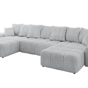Narożnik uniwersalny z funkcją spania ENIL-U – 401x189x68 cm Szary 726614 Narożnik uniwersalny z funkcją spania ENIL-U – 401x189x68 cm Szary 726614