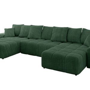 Narożnik uniwersalny z funkcją spania ENIL-U – 401x189x68 cm Zielony 726596 Narożnik uniwersalny z funkcją spania ENIL-U – 401x189x68 cm Zielony 726596