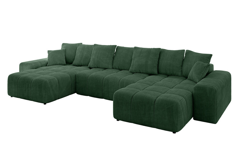Narożnik uniwersalny z funkcją spania ENIL-U - 401x189x68 cm Zielony 726596