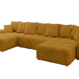 Narożnik uniwersalny z funkcją spania ENIL-U – 401x189x68 cm Żółty 726623 Narożnik uniwersalny z funkcją spania ENIL-U – 401x189x68 cm Żółty 726623