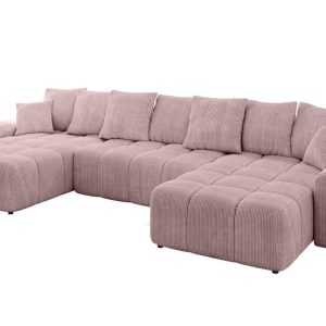 Narożnik uniwersalny z funkcją spania ENIL-U – 401x189x68cm Różowy 726616 Narożnik uniwersalny z funkcją spania ENIL-U – 401x189x68cm Różowy 726616