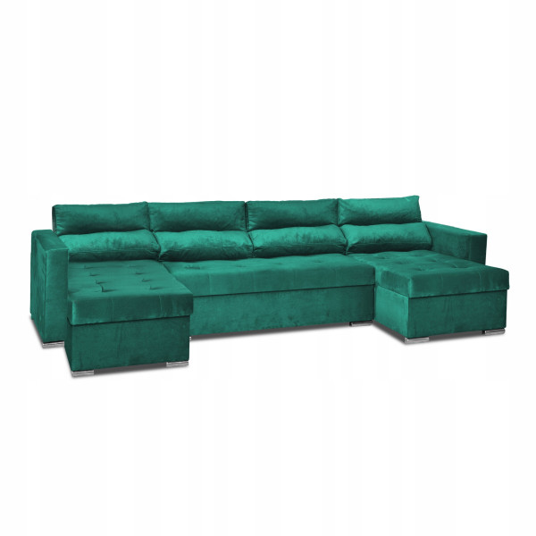Narożnik Varius BIG rozkładany spania Family meble zielony 229048