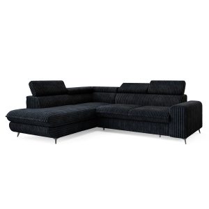Narożnik VELISS z funkcją spania Czarny 926054 Narożnik VELISS z funkcją spania Czarny 926054