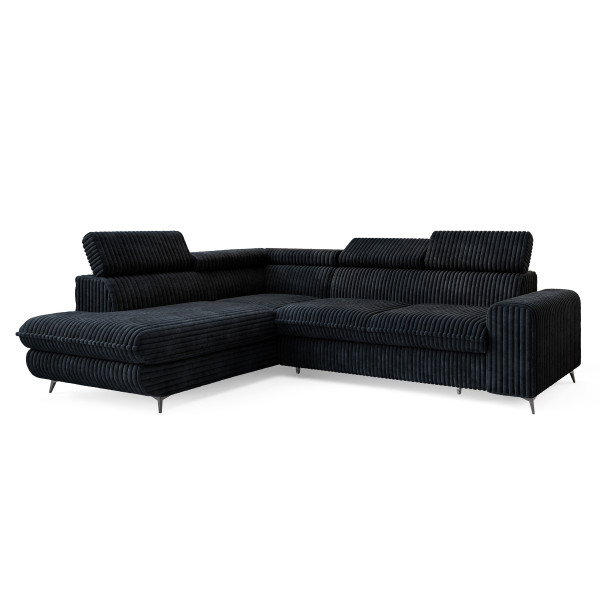 Narożnik VELISS z funkcją spania Czarny 926054