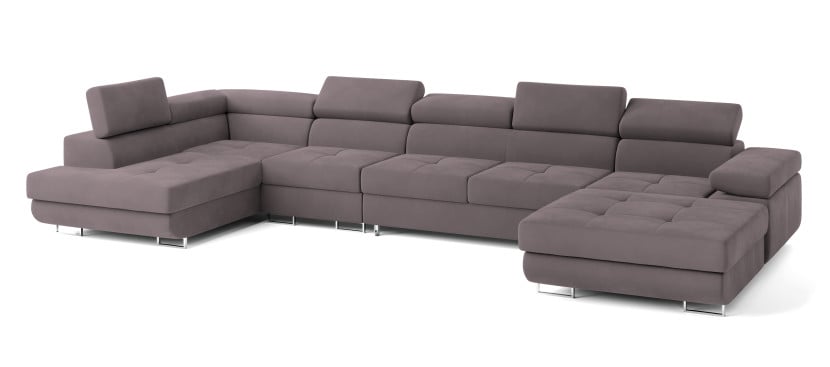 Narożnik VELORA L-S z funkcją spania Fioletowy 720294