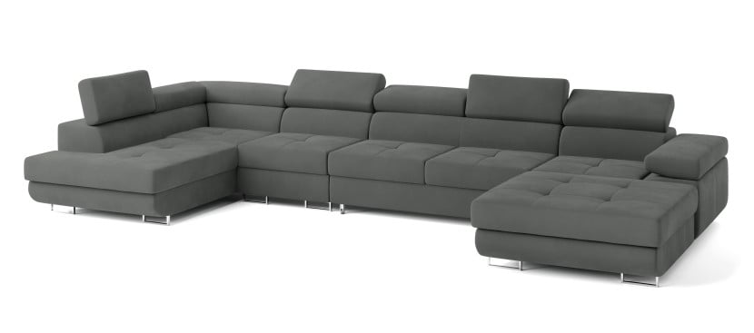 Narożnik VELORA L-S z funkcją spania Szary 720504